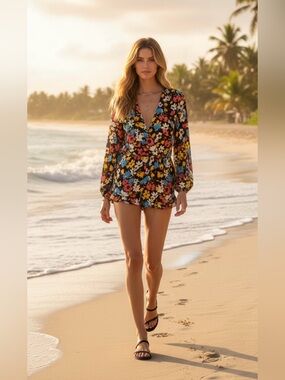 (#181) EIGHT SIXTY Kelly Floral Romper